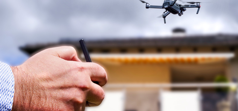 Drone been flown over a house.