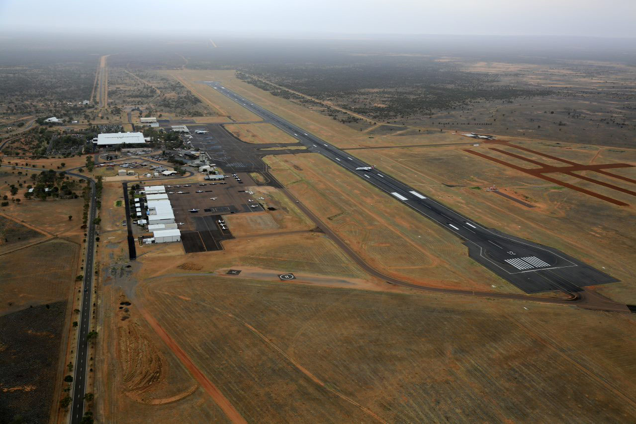 Looking southeast at the Alice Springs aerodrome