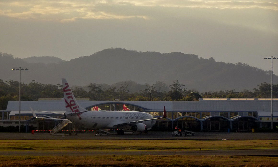 Virgin Australia aircraft at Coffs Harbour airport terminal