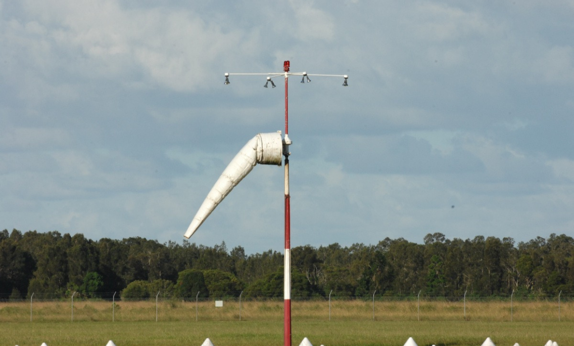 Windsock at Ballina Byron Gateway Airport.