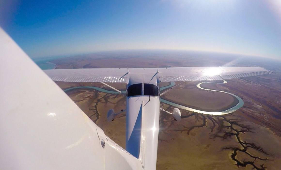 Rear of plane over river