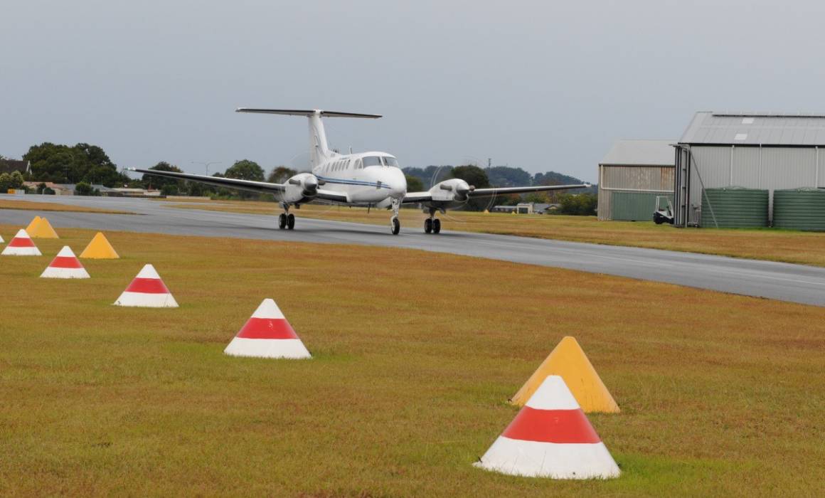 Plane on taxiway