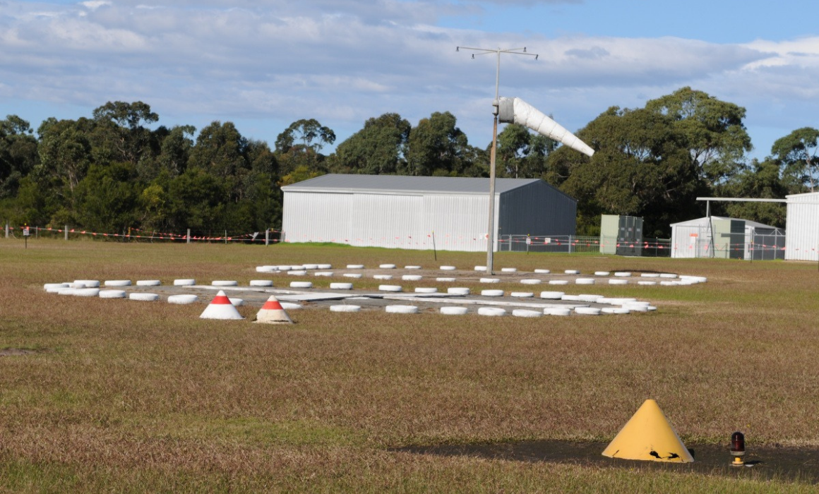 Aerdrome apron and wind sock