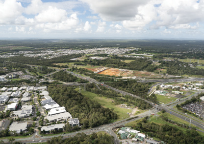 Intersection Gateway Motorway and M1 Eastern Departure Archerfield looking east