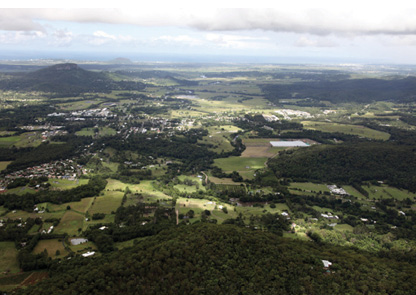 Aerial view looking north-east at Yandina