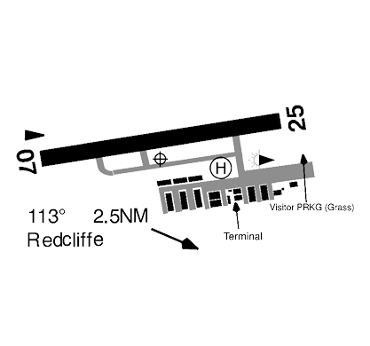 Redcliffe aerodrome layout map