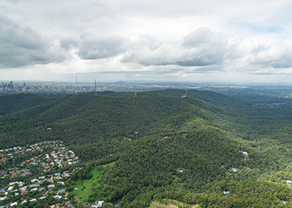 TV towers inbound to Archerfield from the north