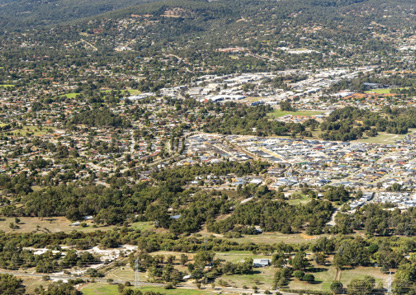 An aerial view of Armadale shops