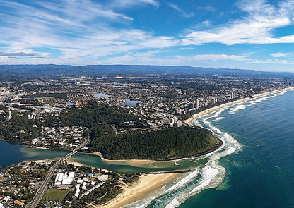 Aerial view of Burleigh Heads