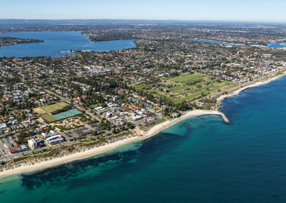 Aerial view of Cottesloe Beach