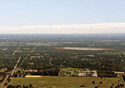 An aerial view of Forrestdale Lake