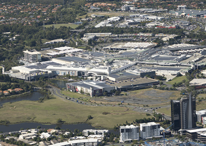 Aerial view of Robina town centre