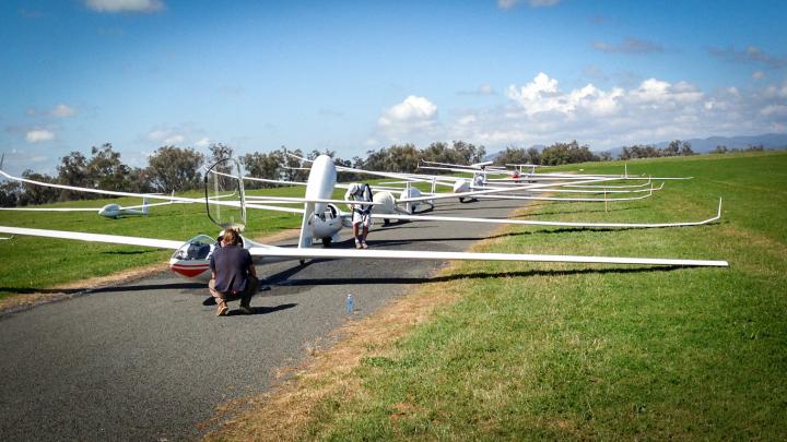 Gliders parked at Lake Keepit aerodrome