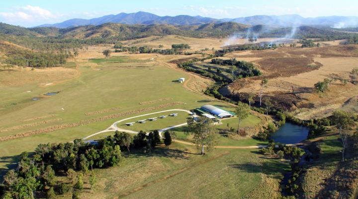 Aerial view of Old Station aerodrome