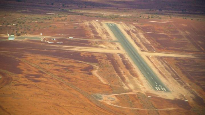 Aerial view of White Cliffs aerodrome