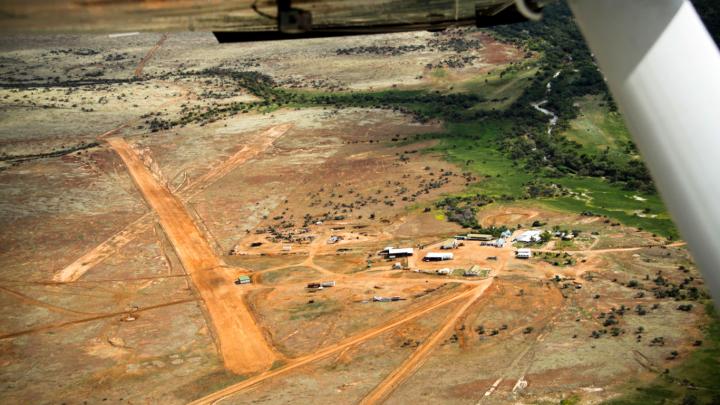 Aerial view of Marion Downs air strip