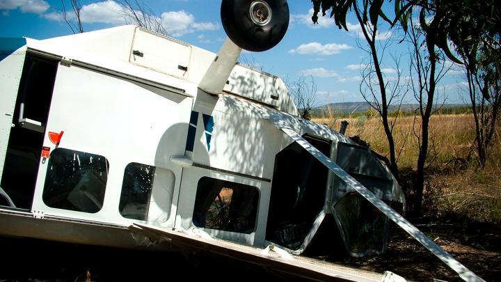 Aircraft crashed in grassland