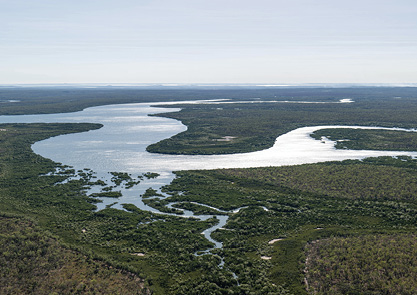 An aerial view of Bynoe Harbour