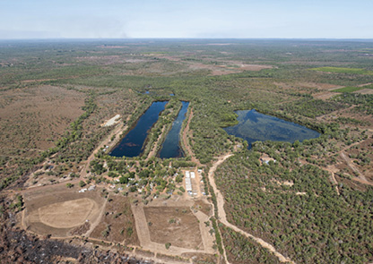 An aerial view of Lake Dean