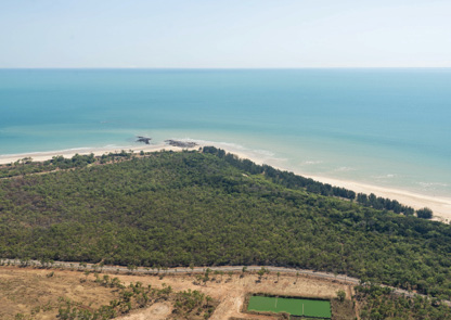 An aerial view of Lee Point looking from the south