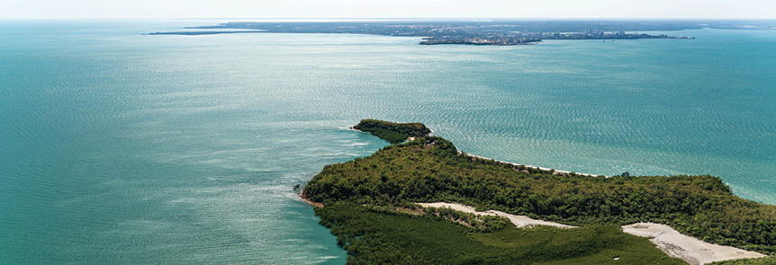 An aerial view of Talc Head from the west
