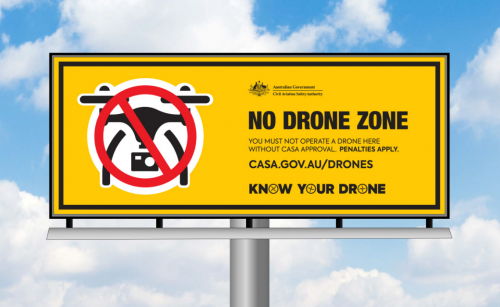 Sign saying no drone zone