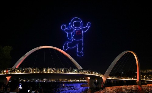image of drone display lights up bright in the 'City of Light'