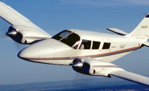 Aeroplane flying through the sky