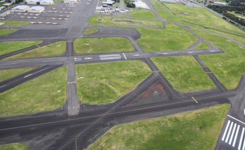 An aerial view of an aerodrome