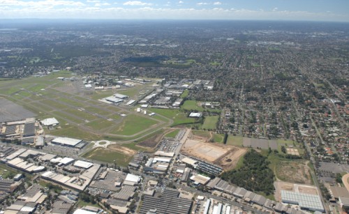 Aerial view of Bankstown Aerodrome.
