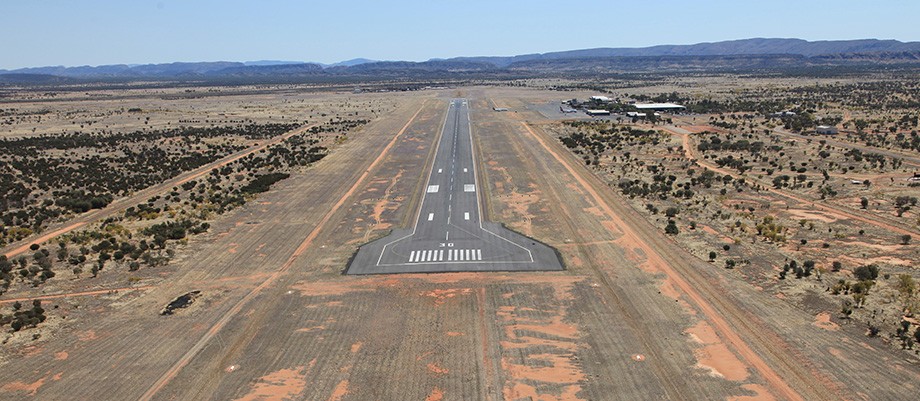 A dusty runway in the Outback