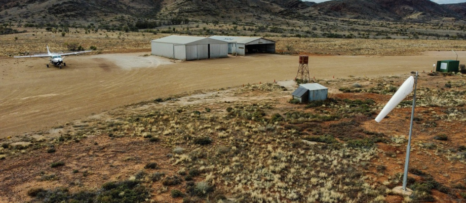 A dusty runway in the outback.