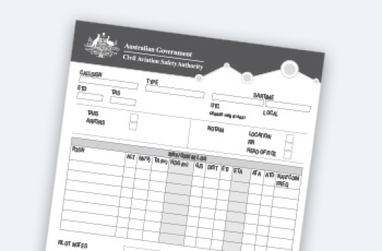 The CASA flight planning notepad