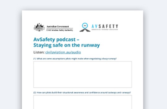 AvSafety worksheets - AvSafety podcast - Staying safe on the runway