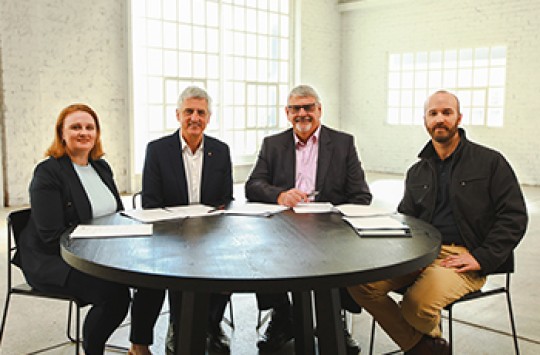 Aviation experts sitting around a table