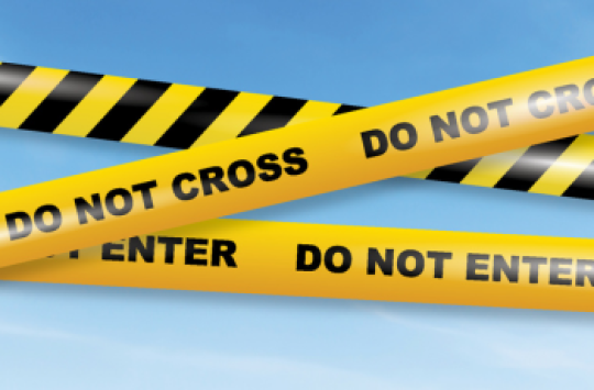 Do not cross tape