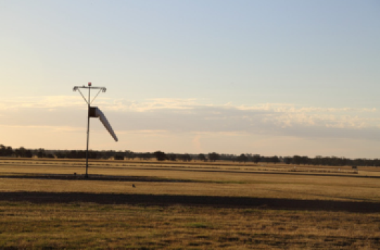 A windsock on an aerodrome