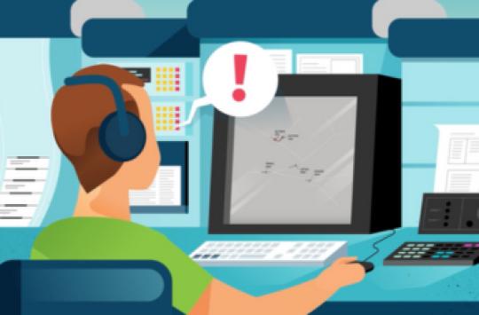 Animated graphic of a worker