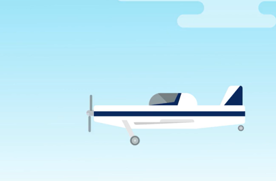 An infographic of a flying aeroplane