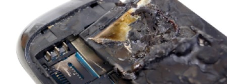 an image of a burnt battery