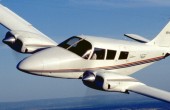 Aeroplane flying through the sky