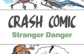 Comic displaying an aeroplane and helicopter almost colliding