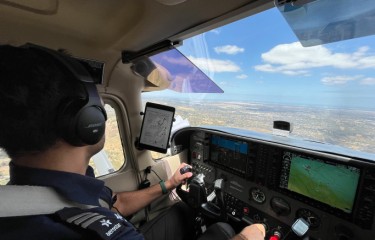 Image of a pilot in a cockpit