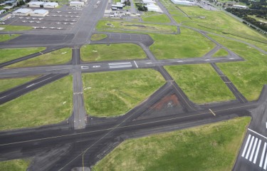 An aerial view of an aerodrome