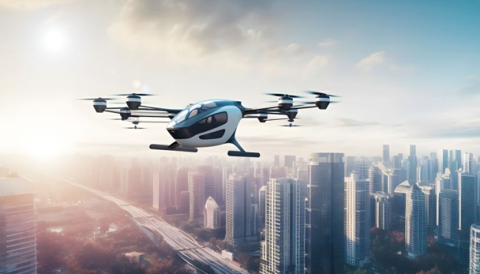 image of a drone flying