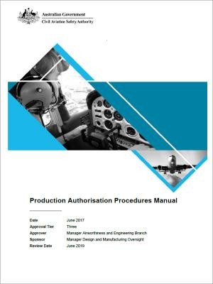 Cover of production authorisation procedures manual
