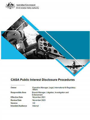 Cover of CASA public interest disclosure procedures