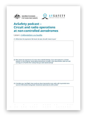 AvSafety podcast - Circuit and radio operations at non-controlled aerodromes