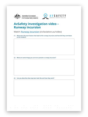 front page of the AvSafety worksheet