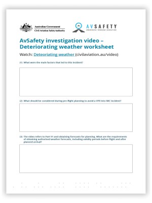 AvSafety investigation vide- - Deteriorating weather worksheet